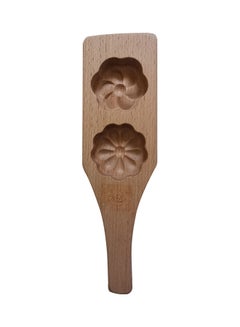 Flower Shapes Handmade Mooncake Mold Brown 25 x 7cm