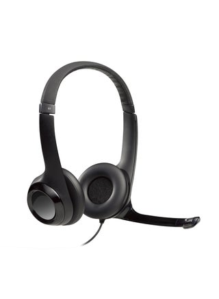 H390 Wired Headset, Stereo Headphones With Noise-Cancelling Microphone, USB, In-Line Controls, PC/Mac/Laptop Black - v1633247396/N11411454A_1