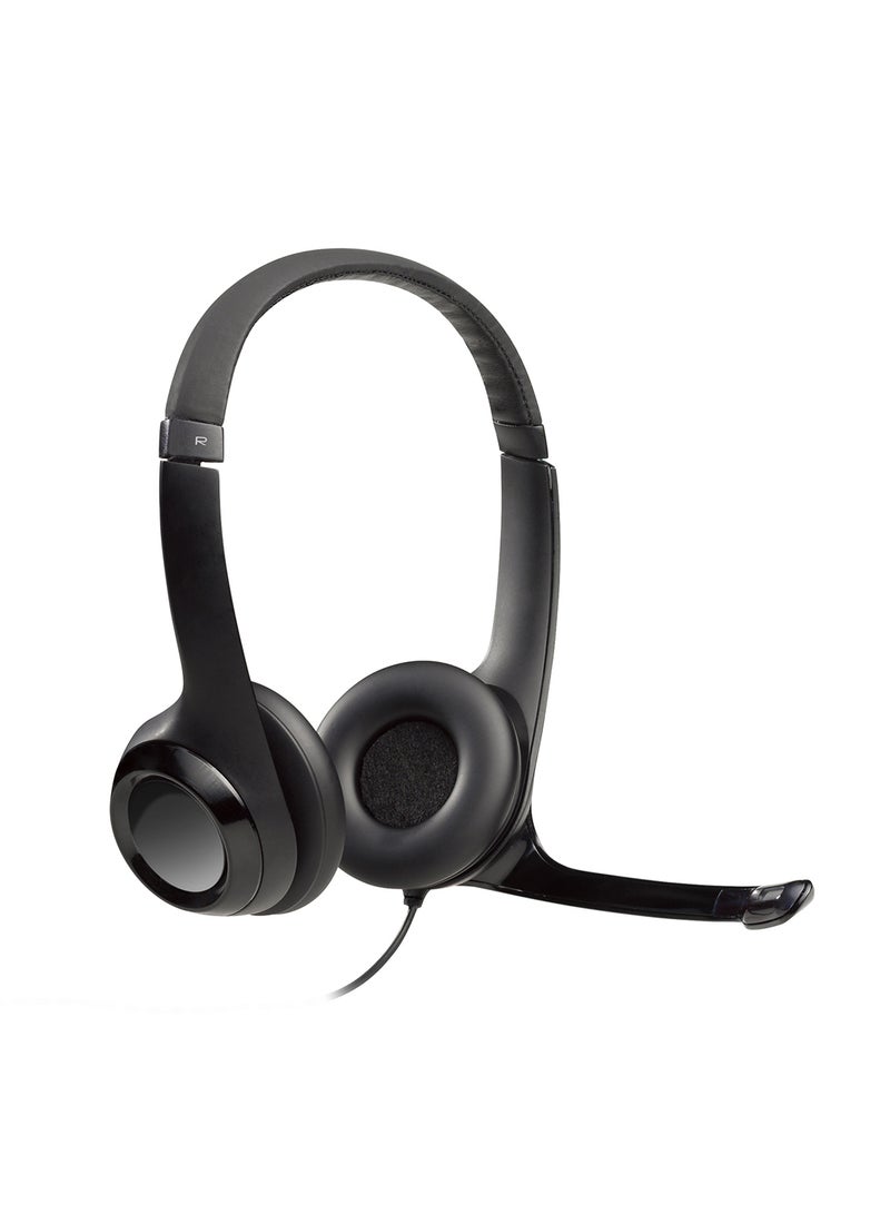 Logitech - H390 Wired Headset, Stereo Headphones With Noise-Cancelling Microphone, USB, In-Line Controls, PC/Mac/Laptop Black - Image 1