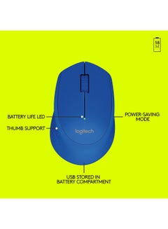 Logitech M280 Wireless Mouse, 2.4 GHz With USB Nano Receiver, 1000 DPI Optical Tracking, 3 Buttons, 18 Month Life Battery, PC / Mac / Laptop Blue  - Image 5