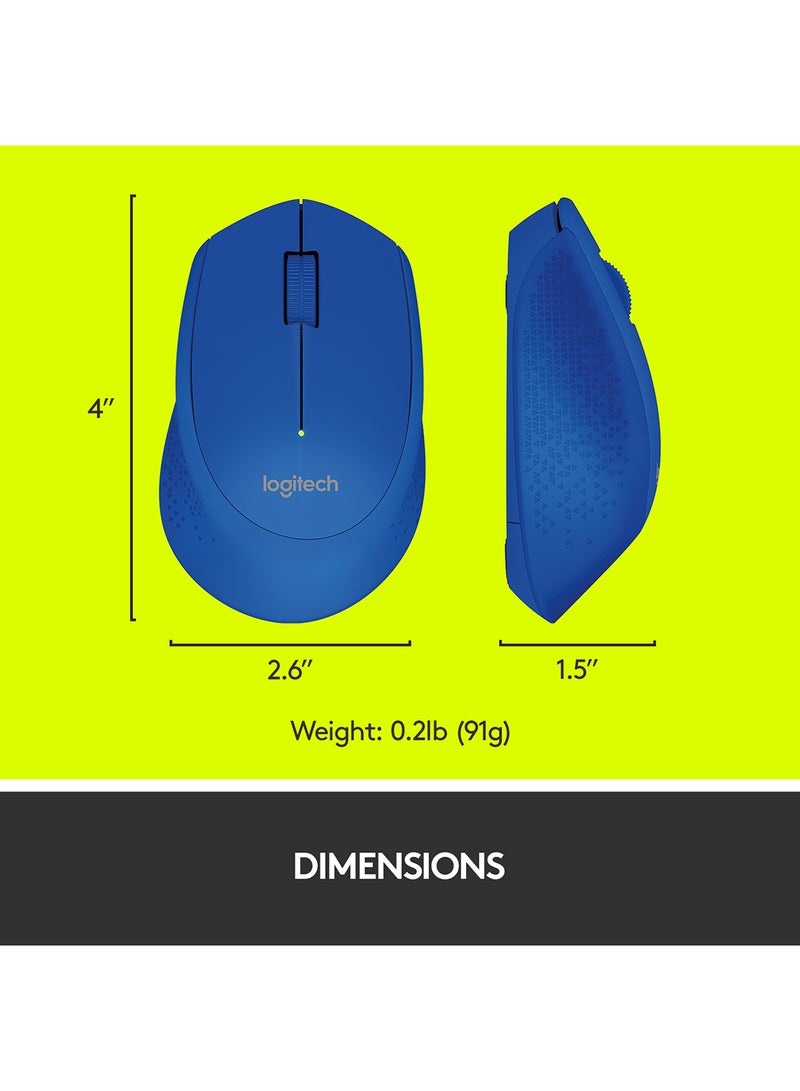 Logitech - M280 Wireless Mouse, 2.4 GHz With USB Nano Receiver, 1000 DPI Optical Tracking, 3 Buttons, 18 Month Life Battery, PC / Mac / Laptop Blue - Image 1