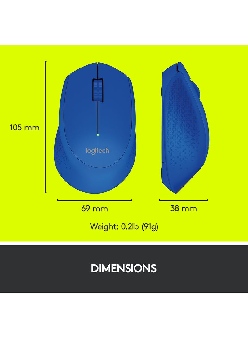 Logitech - M280 Wireless Mouse, 2.4 GHz With USB Nano Receiver, 1000 DPI Optical Tracking, 3 Buttons, 18 Month Life Battery, PC / Mac / Laptop Blue - Image 1