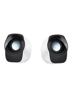 Z120 Compact PC Stereo Speakers, 3.5mm Audio Input, USB Powered, Integrated Controls, Cable Management Solution, Computer/Smartphone/Tablet/Music Player White
