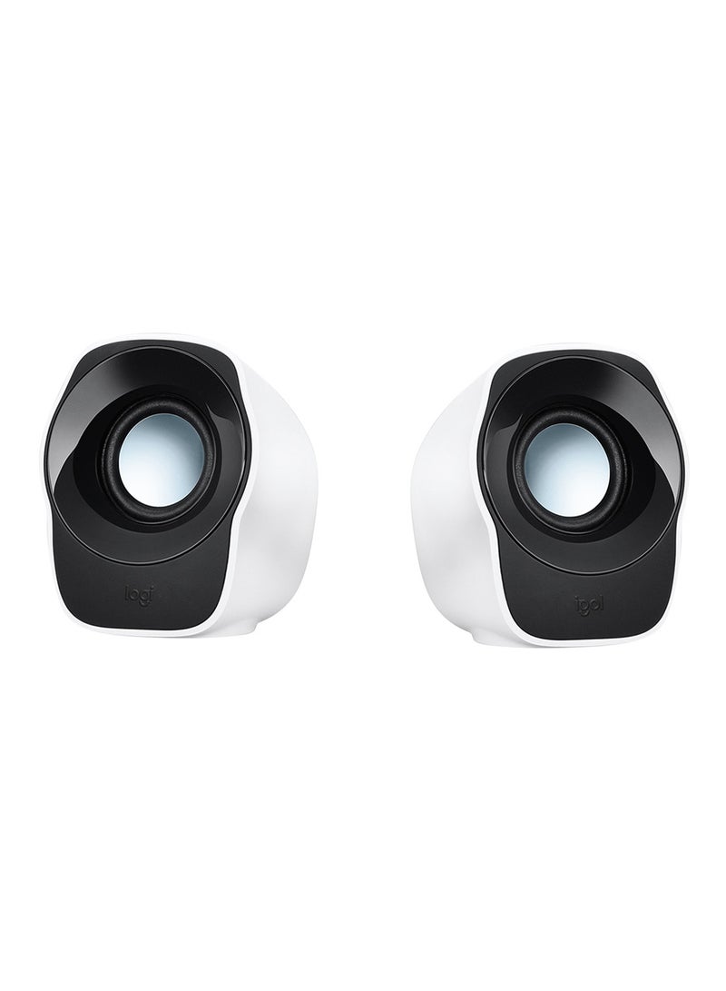Logitech - Z120 Compact PC Stereo Speakers, 3.5mm Audio Input, USB Powered, Integrated Controls, Cable Management Solution, Computer/Smartphone/Tablet/Music Player White - Image 1