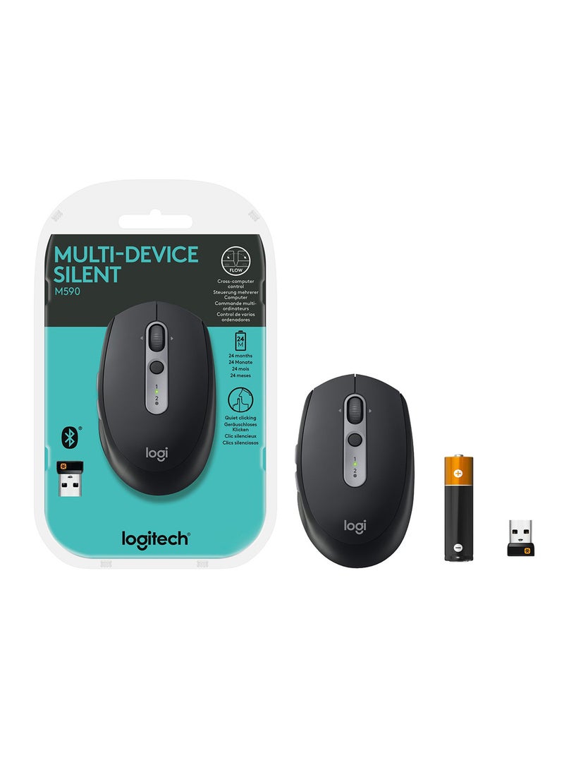 Logitech - M590 Silent Wireless Mouse With USB Unifying Receiver Black - Image 1