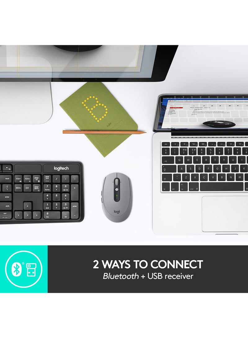 Logitech - M590 Silent Wireless Mouse With USB Unifying Receiver Grey - Image 1