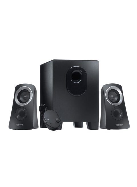 Z313 2.1 Multimedia Speaker System With Subwoofer, Full Range Audio, 50 Watts Peak Power, Strong Bass, 3.5mm Audio Inputs, UK Plug, PC/PS4/Xbox/TV/Smartphone/Tablet/Music Player 980-000447 Black