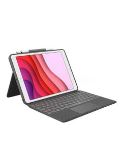 Logitech Combo Touch for iPad (7th Gen ), Keyboard Case With Trackpad, Wireless Detachable Keyboard, Soft Slim Cover, Adjustable Stand Graphite  - Image 1