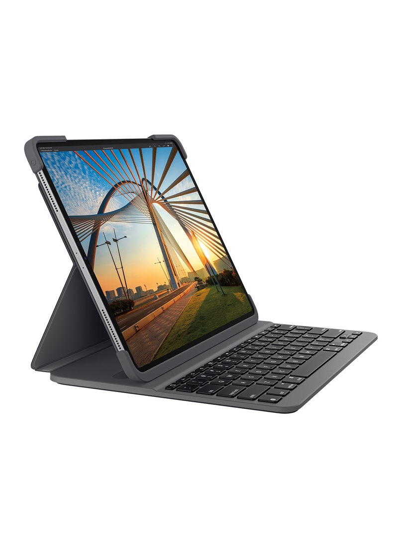 Logitech Folio Pro Backlit Bluetooth Keyboard Case for iPad Pro 12.9-inch (3rd and 4th gen) -UK English (Qwerty) - Graphite  - Image 1