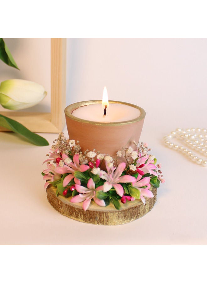 شمعة معطرة برائحة الورد خشبي 10x10سم