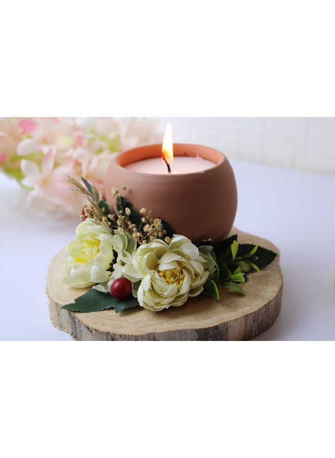 شمعة معطرة برائحة الورد خشبي 11x12سم