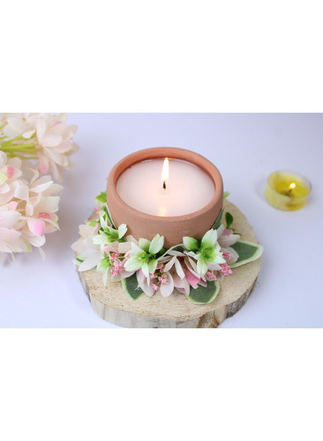 Master  Pieces Of  Rose And Scented Candle Wooden 11x12cm