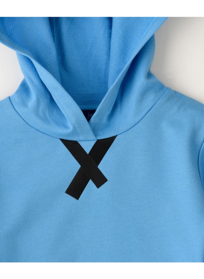 JAM Printed Pocket Detailed Hoodie Light Blue - Image 3