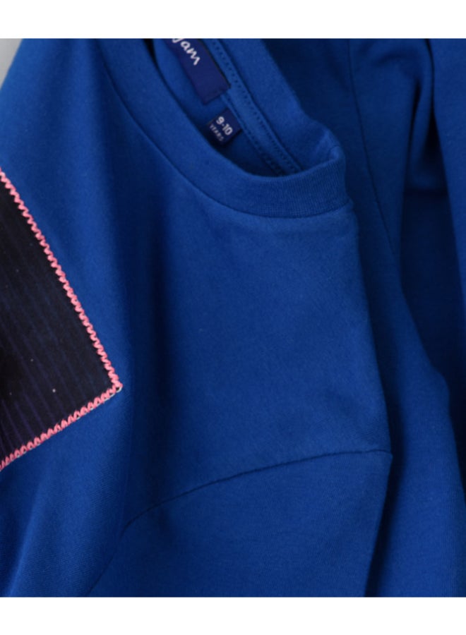 JAM Printed Long Sleeve T-Shirt Royal Blue - Image 4