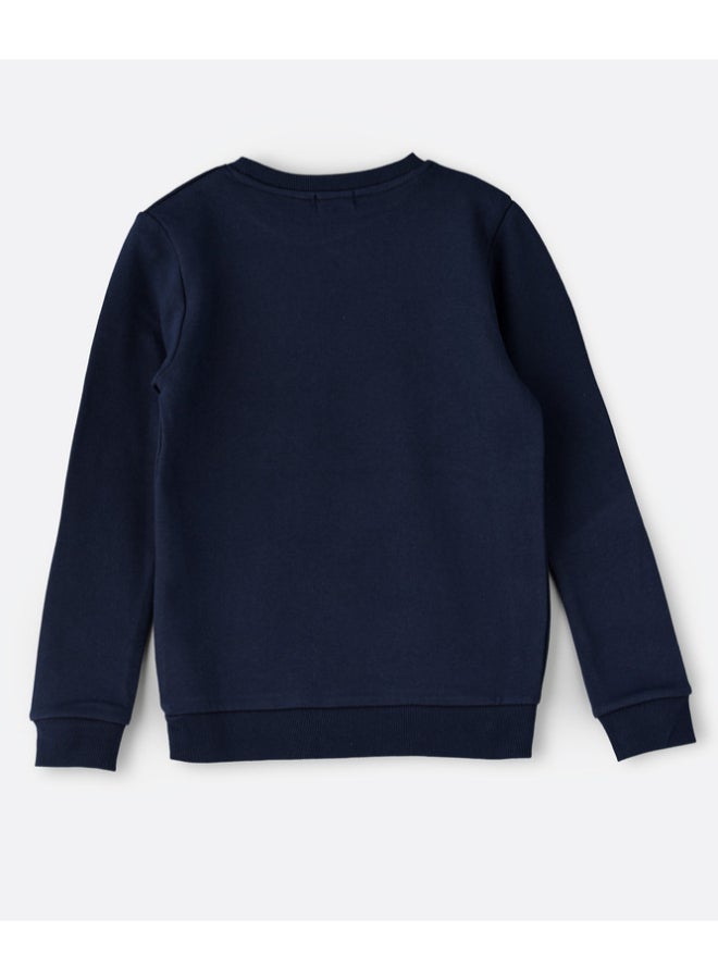 JAM Printed Knit Sweatshirt Navy Blue - Image 2
