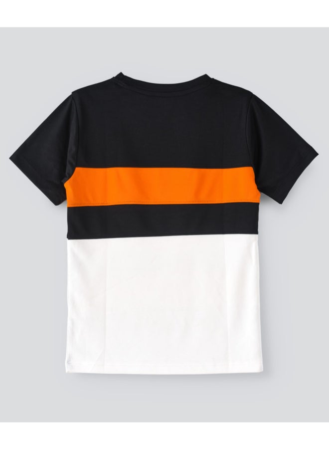 JAM Round Neck Knit T-Shirt Black/White - Image 2