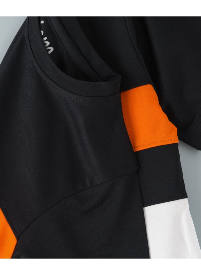 JAM Round Neck Knit T-Shirt Black/White - Image 4