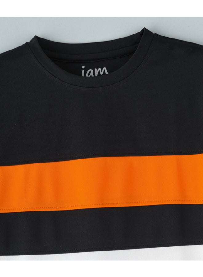 JAM Round Neck Knit T-Shirt Black/White - Image 3