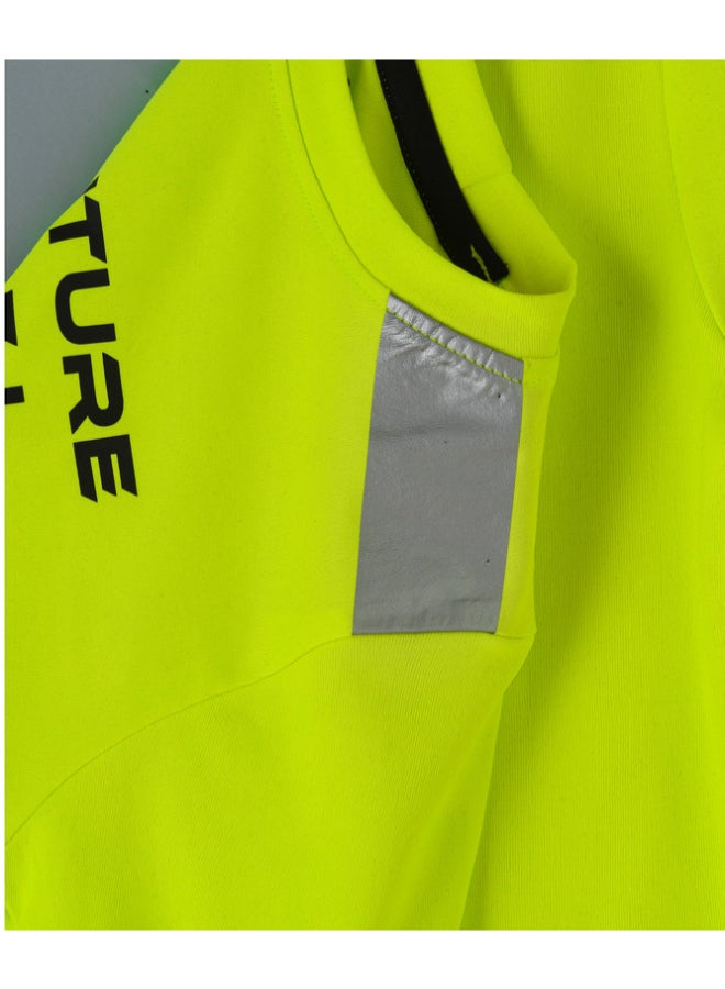 JAM Casual Round Neck Knit T-Shirt Neon Green - Image 4