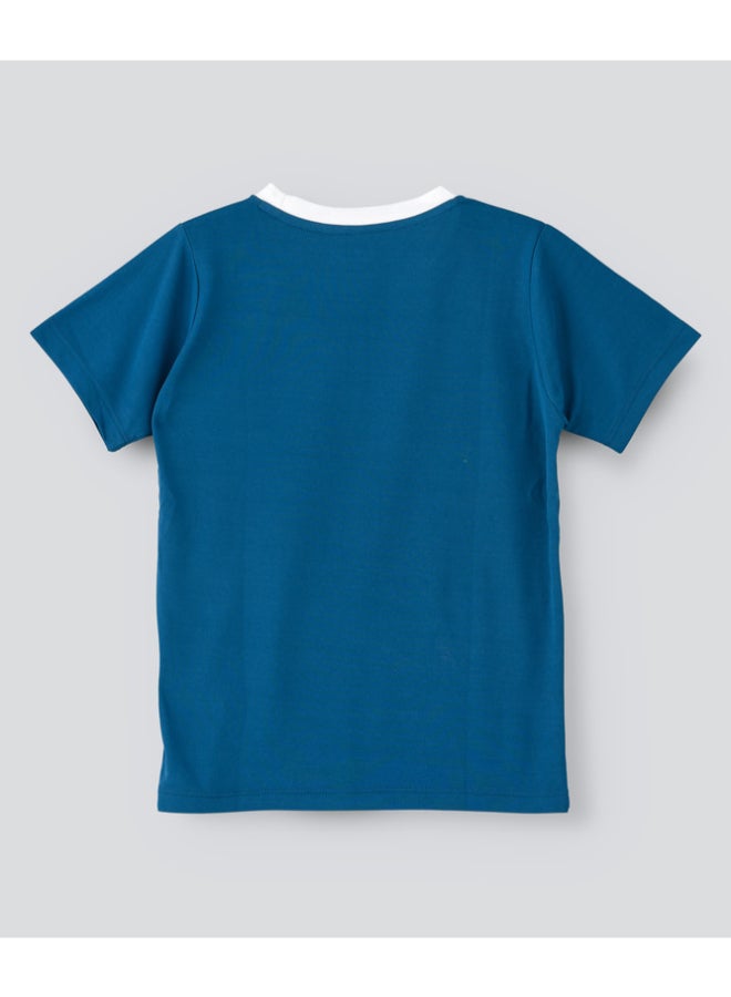 JAM Casual Crew Neck T-Shirt Blue - Image 2