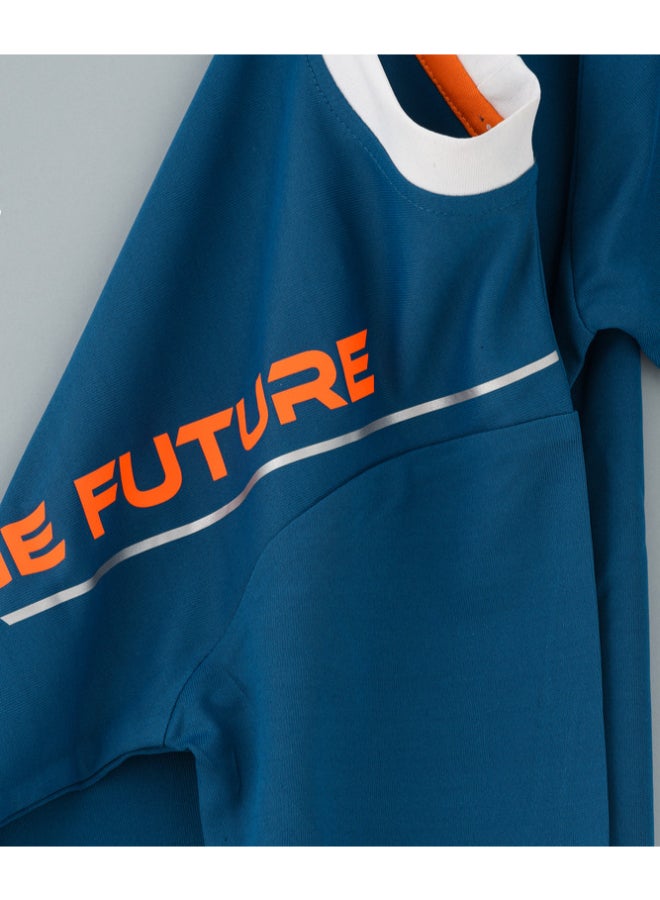 JAM Casual Crew Neck T-Shirt Blue - Image 4