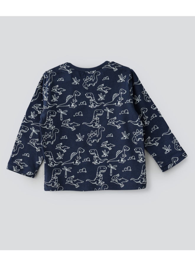 JAM Printed Long Sleeve Knit T-Shirt Navy Blue - Image 2