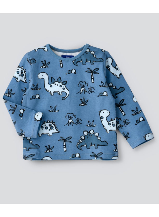 JAM Printed Long Sleeve T-Shirt Blue - Image 1