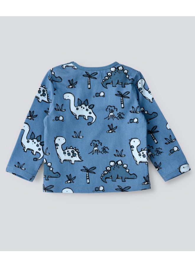 JAM Printed Long Sleeve T-Shirt Blue - Image 2