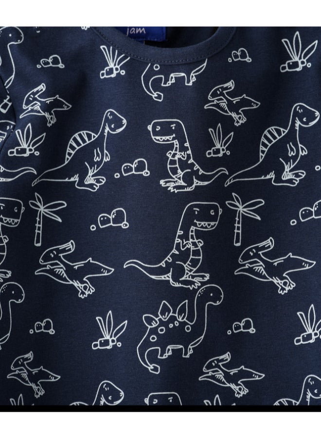 JAM Printed Long Sleeve Knit T-Shirt Navy Blue - Image 4