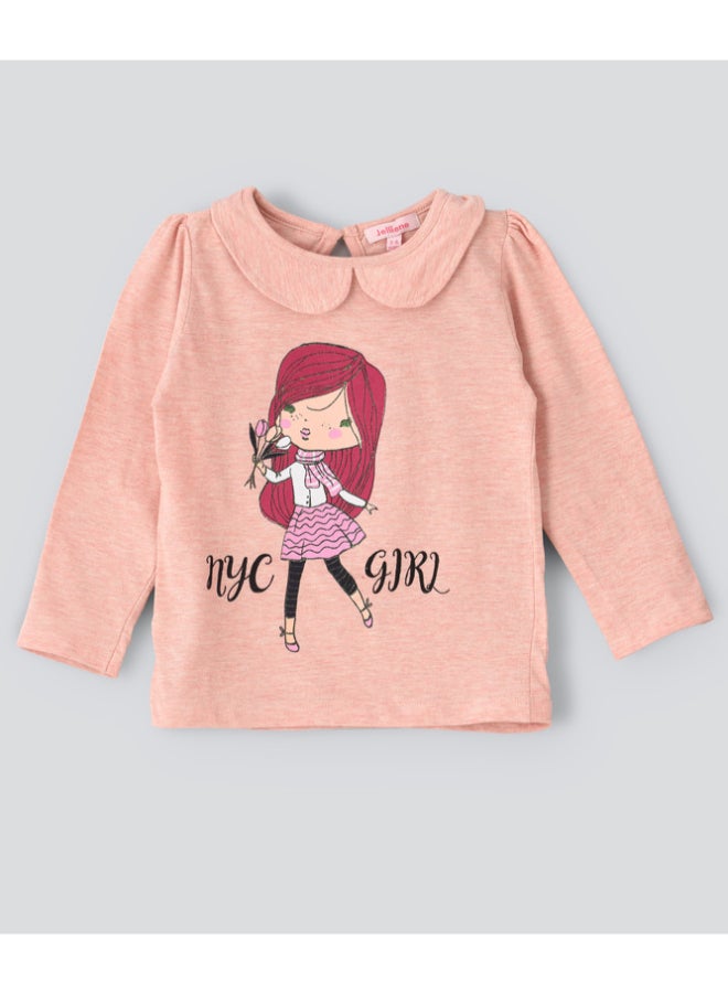 جيلين تيشيرت بأكمام طويلة مطبوع زهري فاتح - Image 1