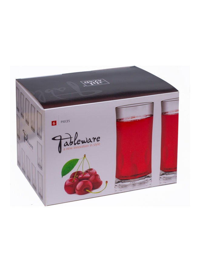 آذاد طقم أدوات زجاجية للمائدة بتصميم بيضاوي الشكل مُكوّن من 6 قطع لون شفاف 250مم - Image 3