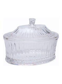 AZAD Tableware Oval Candy Bowl With Lid Clear 13x9cm  - Image 1