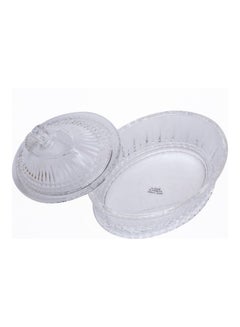 AZAD Tableware Oval Candy Bowl With Lid Clear 13x9cm  - Image 2
