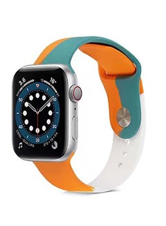 Replacement Watch Band 3/2/1 42mm For Apple Watch Series 7/6/SE/5/4 44mm Teal/ Orange/ White