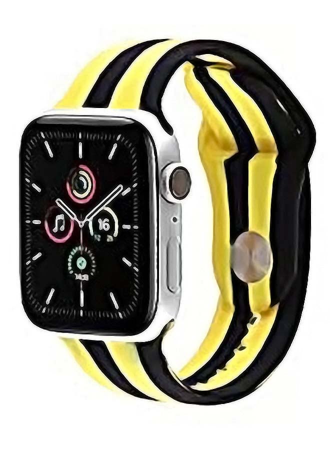 Theodor Replacement Watch Band 3/2/1 42mm For Apple Watch Series 7/6/SE/5/4 44mm Yellow/ Black  - Image 1