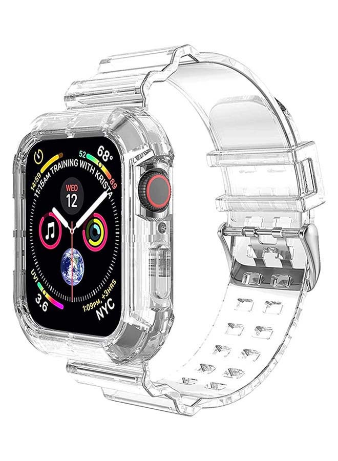 Theodor Replacement Watchband 3/2/1 42mm With Case For Apple Watch Series 7/6/SE/5/4 44mm White  - Image 1