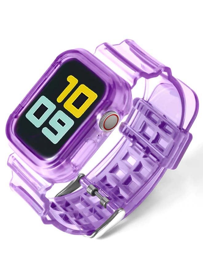 Theodor Replacement Watchband 3/2/1 42mm With Case For Apple Watch Series 7/6/SE/5/4 44mm Purple  - Image 1