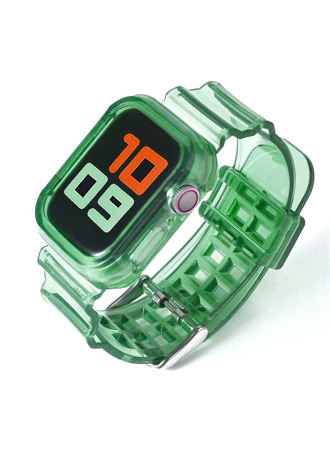 Theodor Replacement Watchband 3/2/1 42mm With Case For Apple Watch Series 7/6/SE/5/4 44mm Green  - Image 1