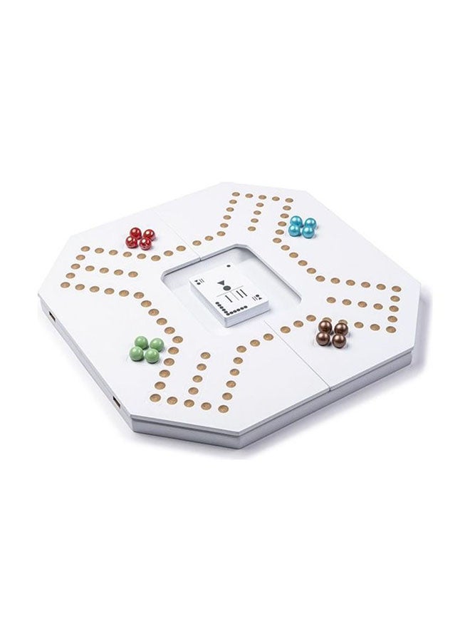 JACKAROO THE ORIGINAL - 4/6 Player Board Game With Extendable White Leather For Kids 40 x 40 x 2.6cm - Image 1