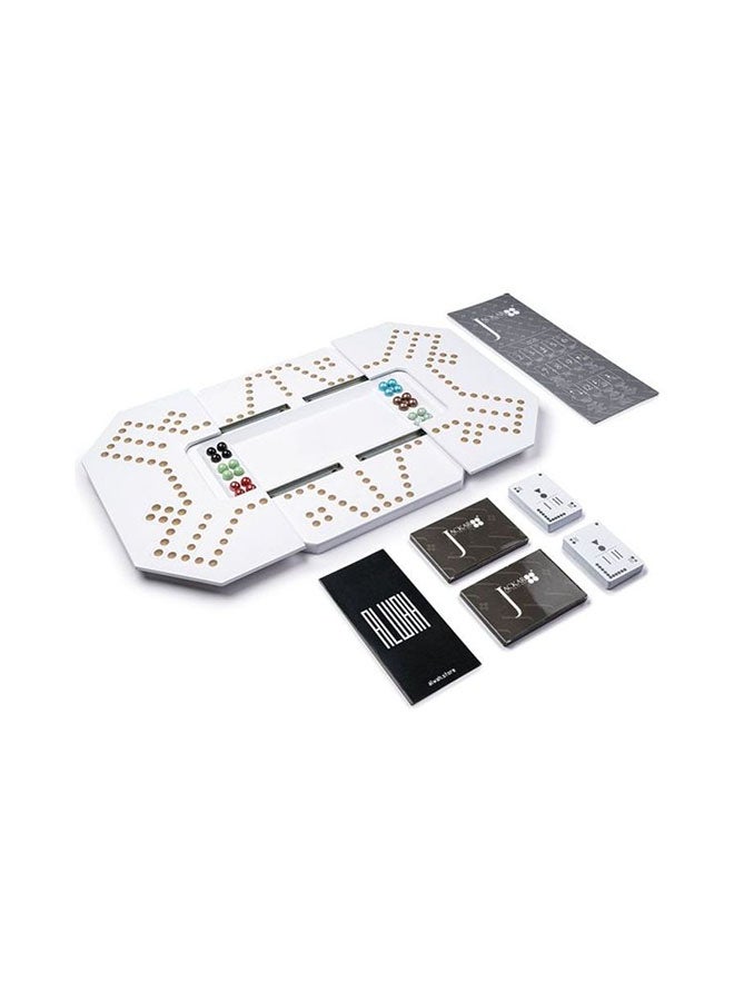 JACKAROO THE ORIGINAL - 4/6 Player Board Game With Extendable White Leather For Kids 40 x 40 x 2.6cm - Image 1