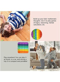 XiuWoo Assorted 2-Piece Push Bubble Sensory Fidget Multipurpose Stress-Relieving Decompression Toy Set 12.5x1.5x.12.5cm  - Image 4
