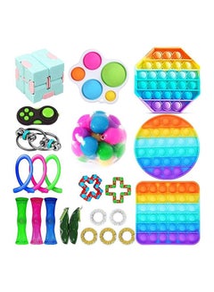 XiuWoo 23-Piece Simple Dimple Mini Bubble Sensory Ergonomic Stress Relief Fidget Toy Set  - Image 1