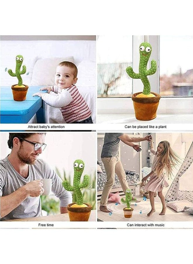 XiuWoo Beautiful And Cute Big Eyed Dancing Cactus Plush Stuffed Toy With Music  - Image 3