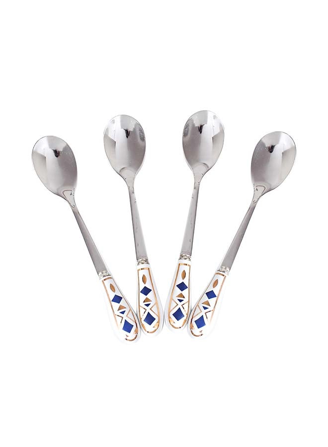 Shuer 4-Piece Coffee And Tea Spoon With Handle Silver 13.2x2.3x1cm - Image 1
