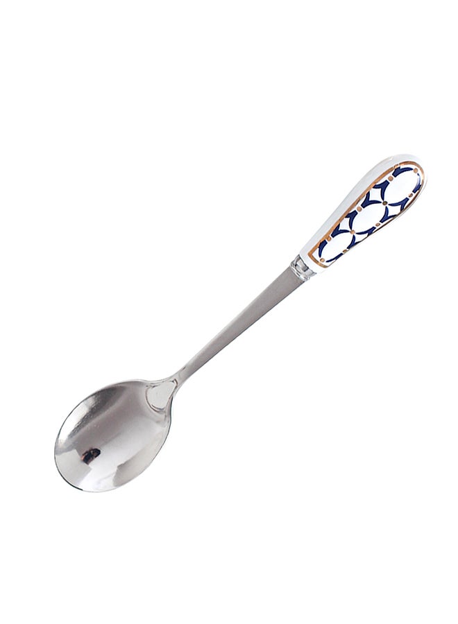 4-Piece Coffee And Tea Spoon With Handle Silver 13.2x2.3x1cm