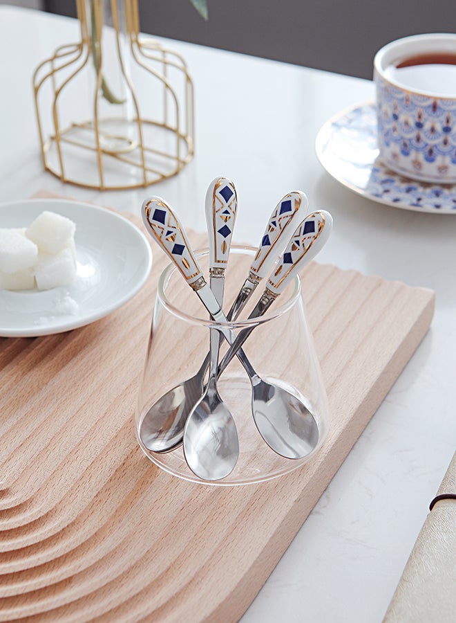 Shuer 4-Piece Coffee And Tea Spoon With Handle Silver 13.2x2.3x1cm - Image 4