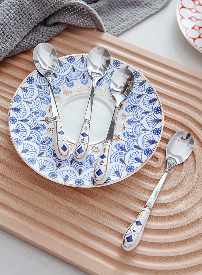 Shuer 4-Piece Coffee And Tea Spoon With Handle Silver 13.2x2.3x1cm - Image 3