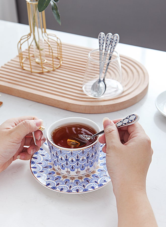 4-Piece Coffee And Tea Spoon With Handle Silver 13.2x2.3x1cm