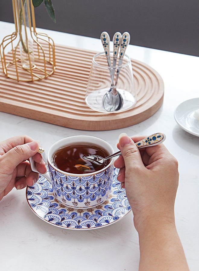 شور طقم ملاعق للقهوة والشاي مع مقبض مكون من 4 قطع فضي 13.2x2.3x1سم - Image 5