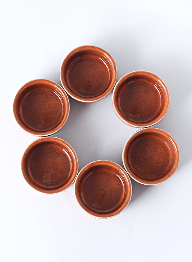 شور طقم أطباق توابل من 6 قطع برتقالي 6.5x6.5x3.5سم - Image 3